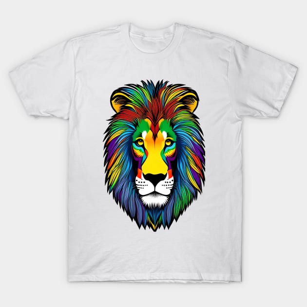 Rainbow Pride Lion T-Shirt by Obotan Mmienu